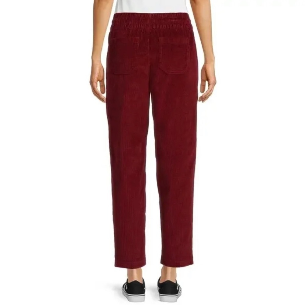 Time And Tru Corduroy Ruby Burgundy Pant With Adjustable Waist String Size 0-2 - Picture 5 of 10